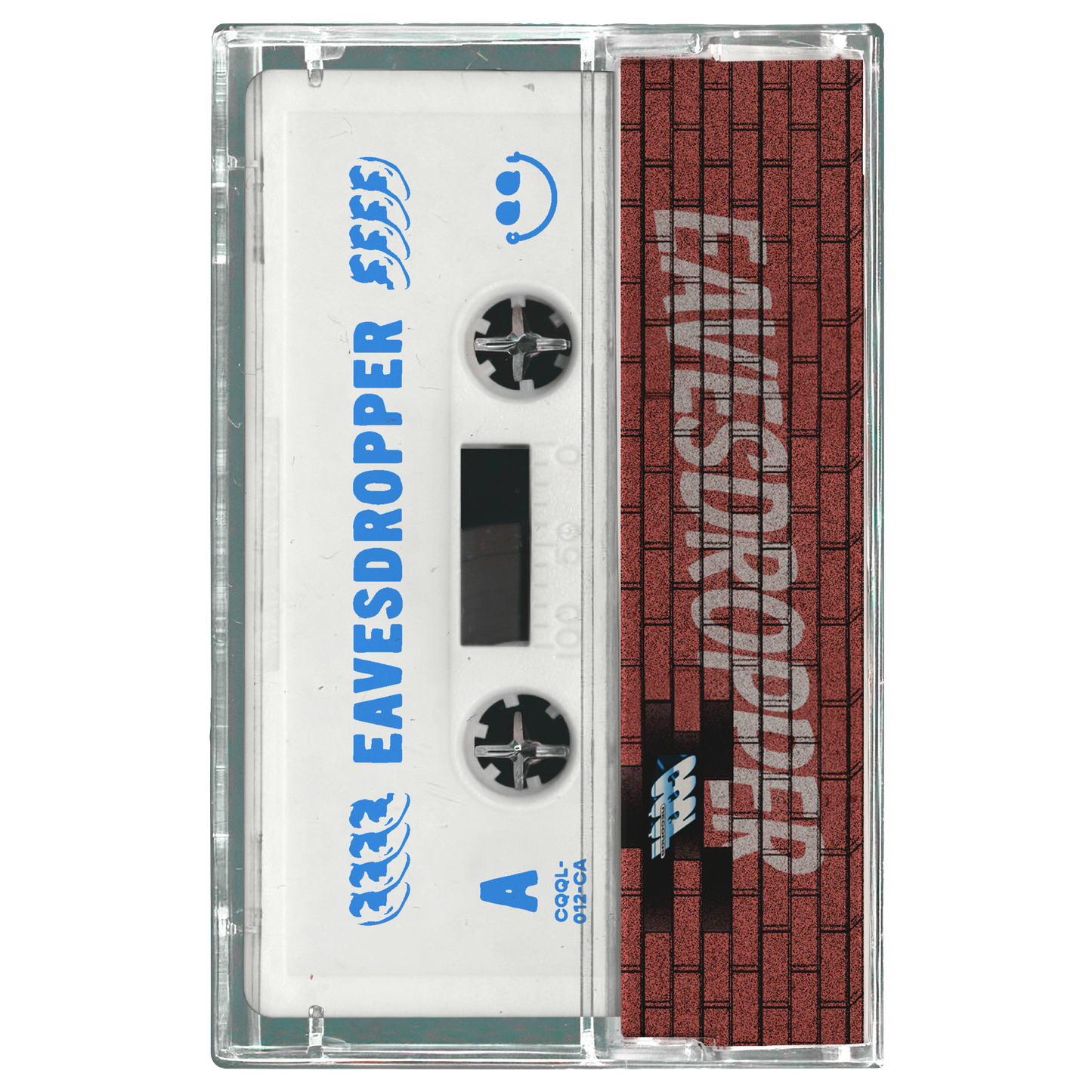 Cassette tape with 'Eavesdropper' branding on a white background