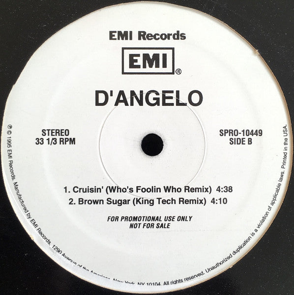 D’Angelo - Cruisin’ (Promo with alt mixes) - 12