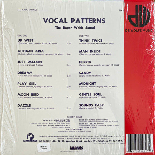 The Roger Webb Sound - Vocal Patterns - Reissue