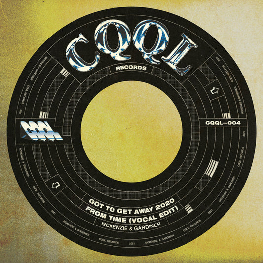 Record label with 'CQQL Records' branding and text on a yellow background