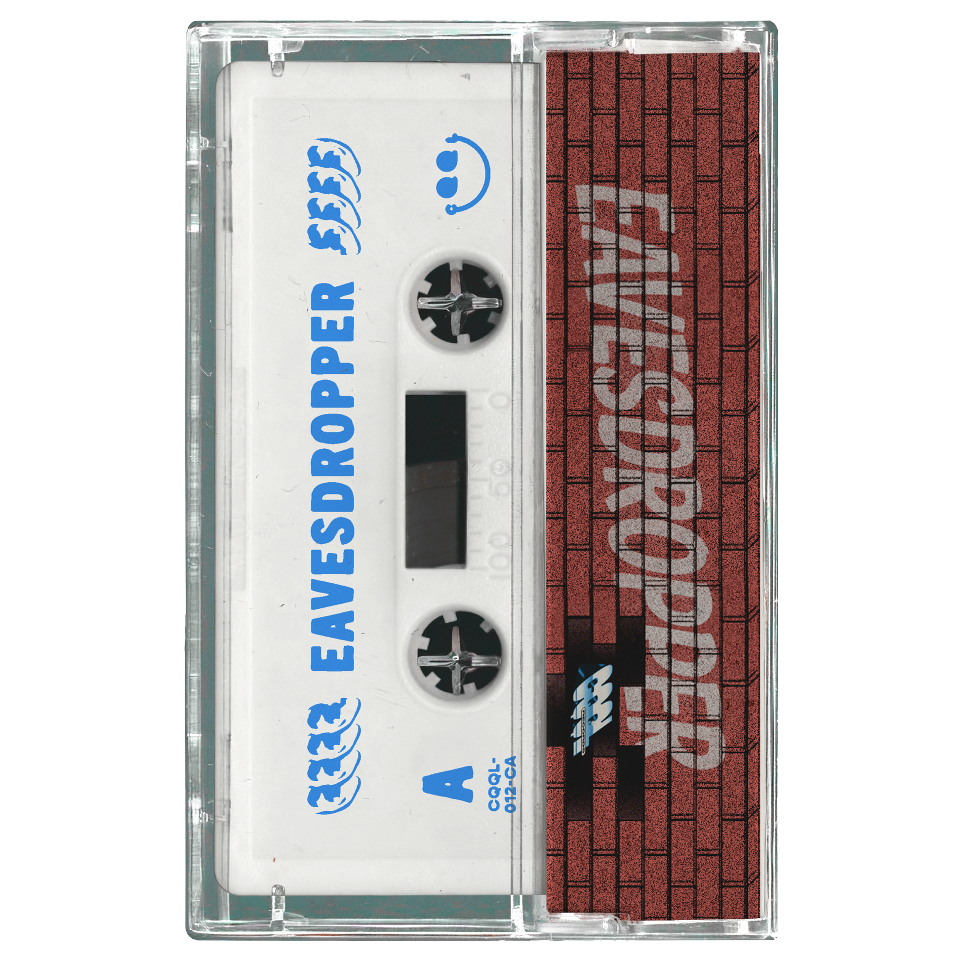 Cassette tape with 'Eavesdropper' branding on a white background