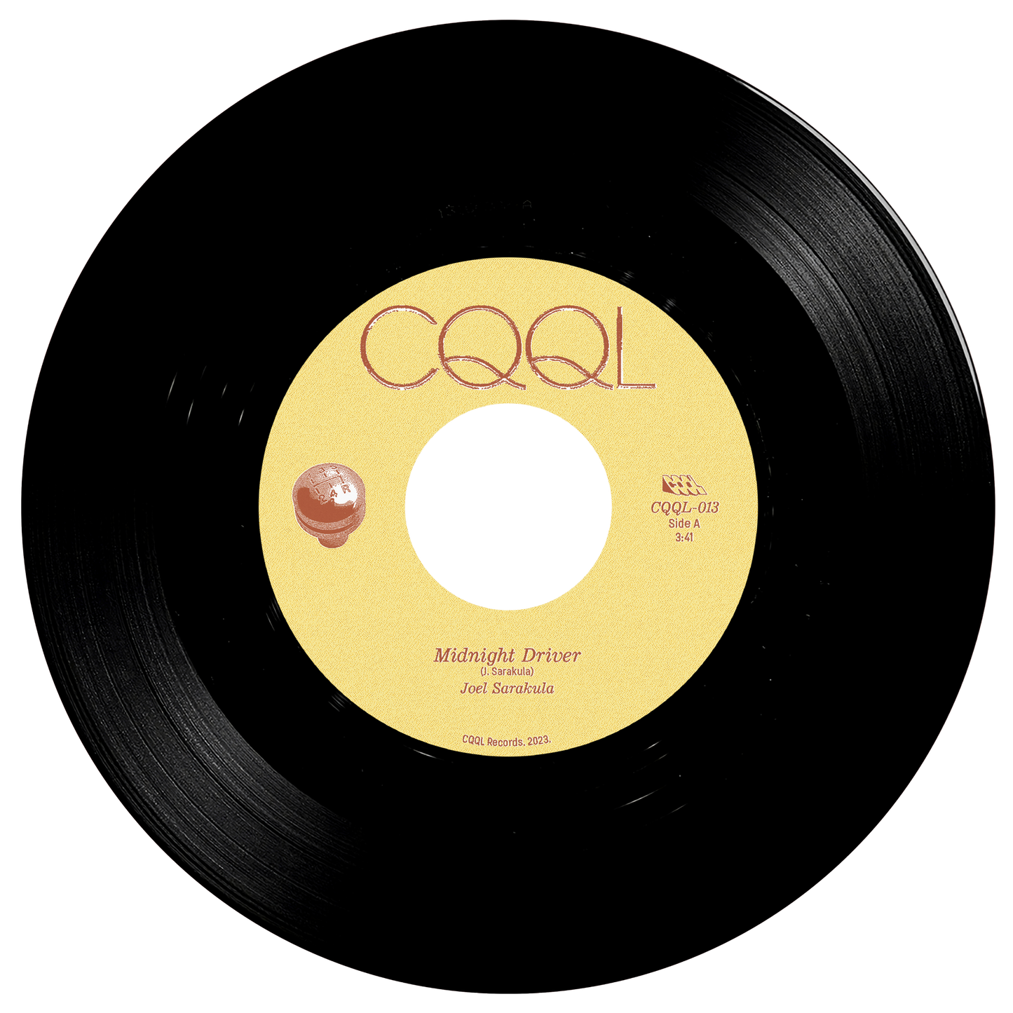 Black vinyl record with a yellow label featuring 'CQQL' branding
