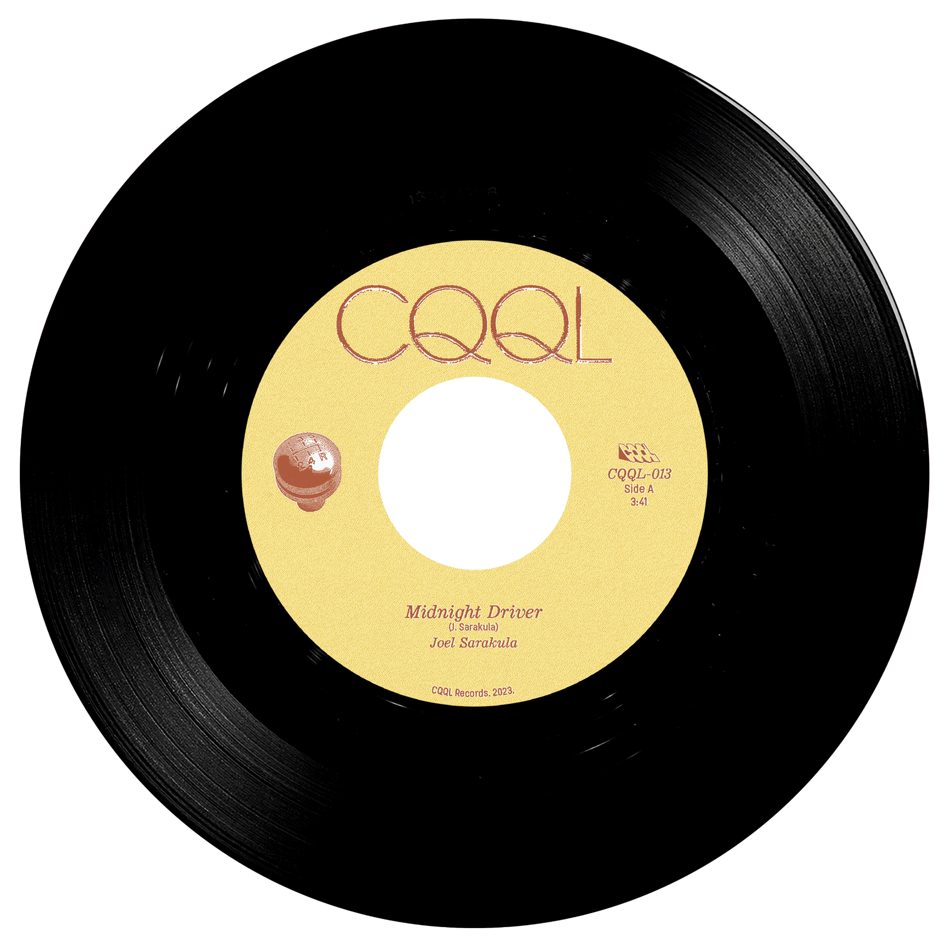 Black vinyl record with a yellow label featuring 'CQQL' branding