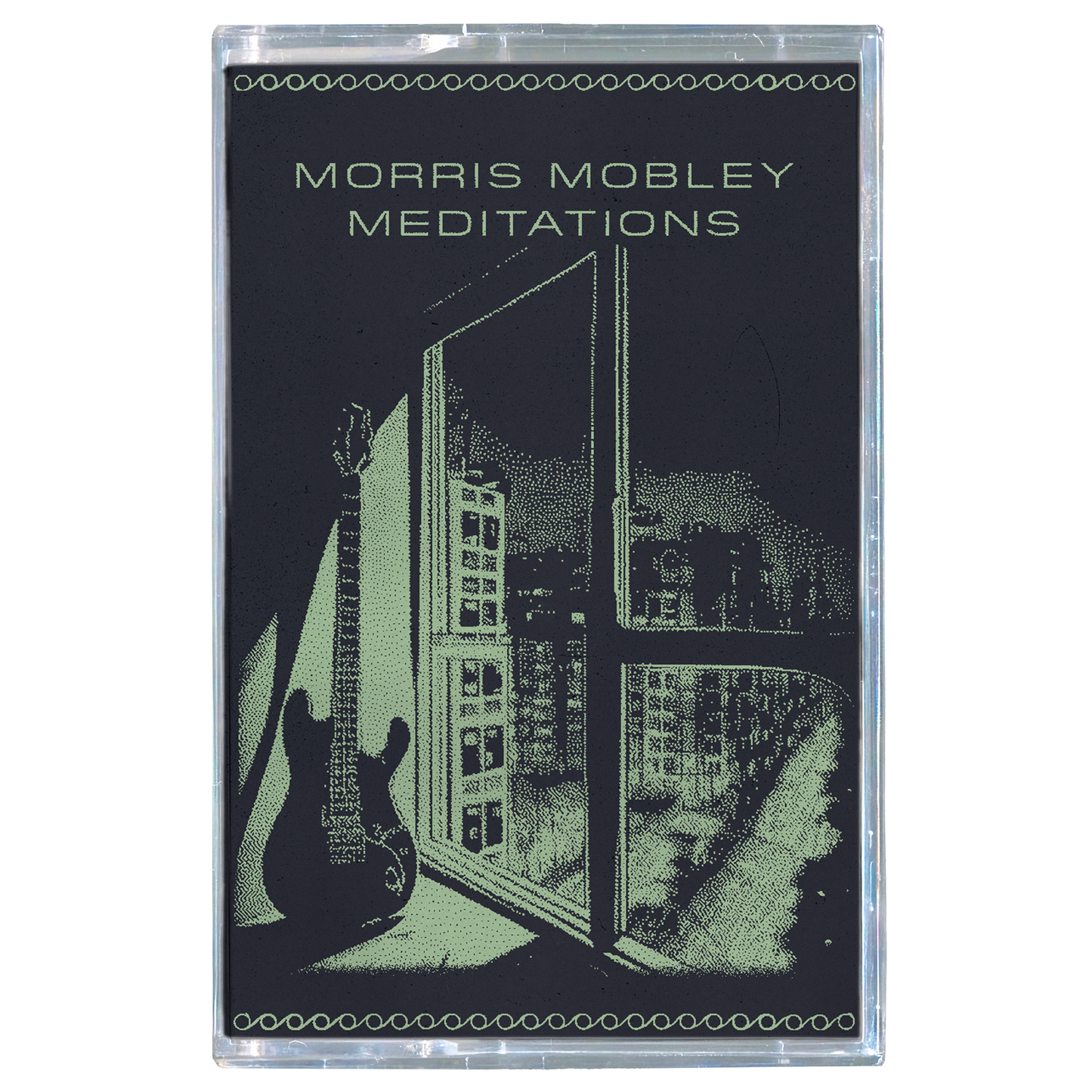 Cassette tape cover with 'Morris Mobley Meditations' text and a guitar silhouette.
