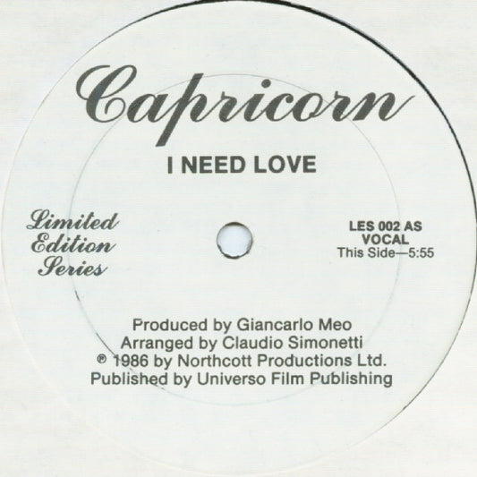 Capricorn - I Need Love - Reissue