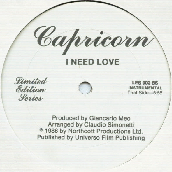 Capricorn - I Need Love - Reissue
