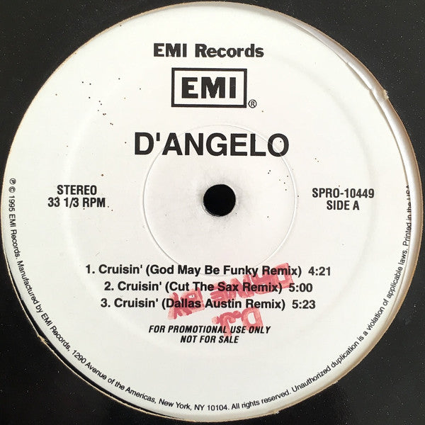 D’Angelo - Cruisin’ (Promo with alt mixes) - 12