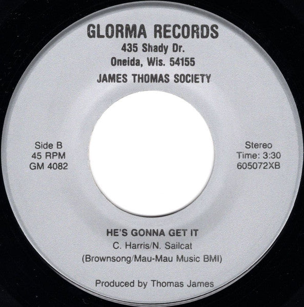 Record label from Glorma Records with text and contact information.