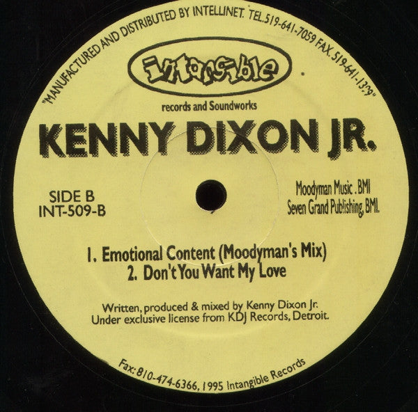Kenny Dixon Jr. - “Emotional Content” Mixes and “Don’t You Want My Love” - 12