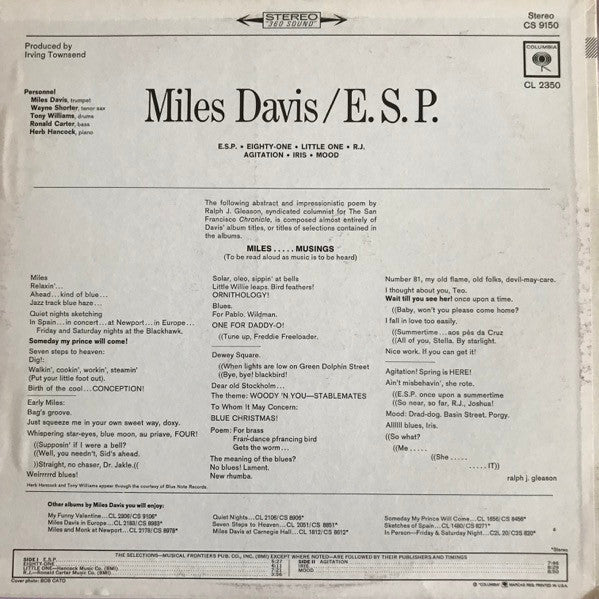 Miles Davis - E.S.P. - LP