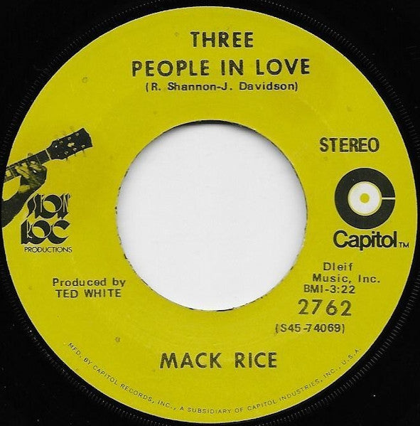 Sir Mack Rice - Three People In Love / Bumble Bee Woman - 7